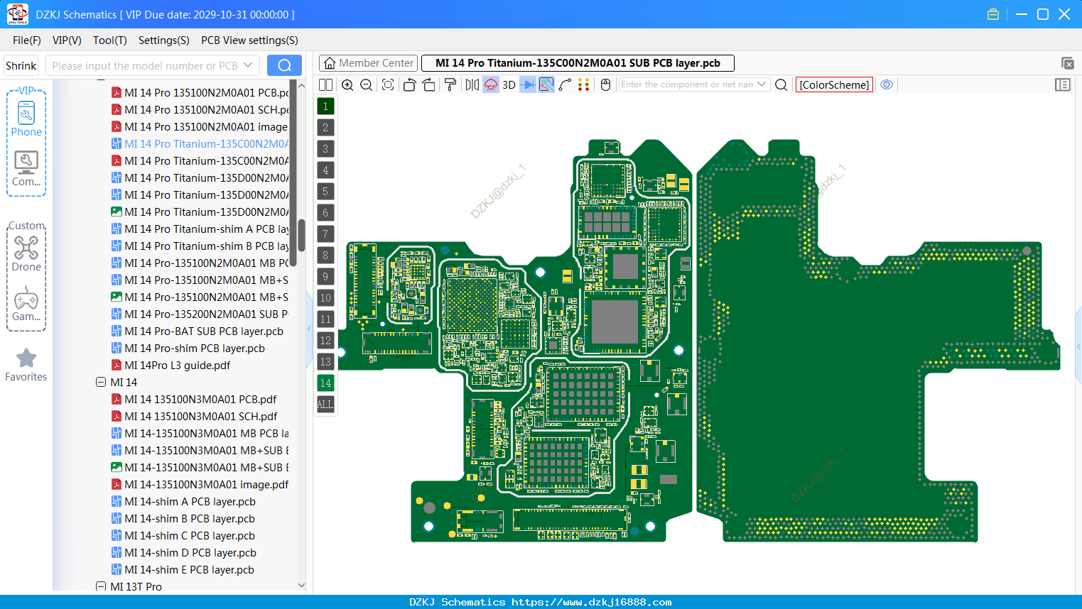 XiaoMi MI 14 Pro Titanium-135C00N2M0A01 SUB PCB Layer